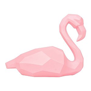 Enfeite Flamingo Sentado Geométrico Grande em Resina