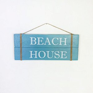 Placa Beach House Azul Claro