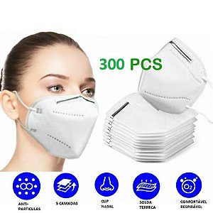 300 UN Máscara Kn95 Proteção  Clip Nasal 4 Camadas