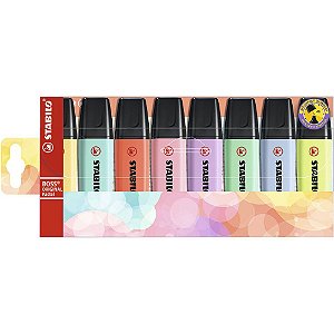 MARCADOR DE TEXTO BOSS PASTEL 8 CORES - STABILO