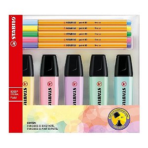 KIT PASTEL BOSS PASTEL + POINT 88 PASTEL - STABILO