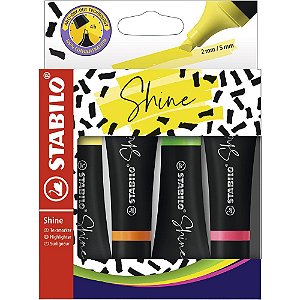 MARCADOR DE TEXTO SHINE 4 CORES - STABILO