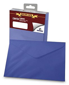 ENVELOPE CARTA 80G 114MMX162MM AZUL MARINHO C/50 UNIDADES - ROMITEC