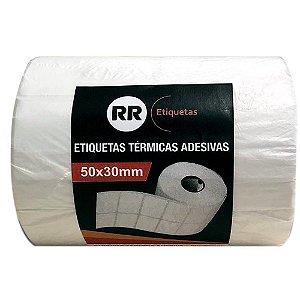 ETIQUETA TÉRMICA ADESIVA 50X30MM C/2182 UNIDADES - RR ETIQUETAS