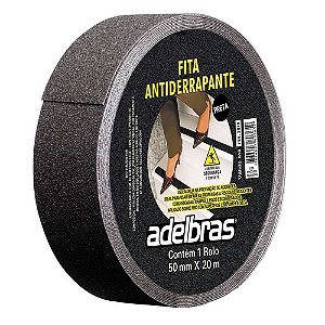 FITA ADESIVA ANTIDERRAPANTE 50MMX20M PRETA - ADELBRAS