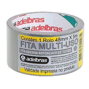 FITA ADESIVA REFORÇADA MULTIUSO "SILVER TAPE" 48MMX5M PRATA - ADELBRAS