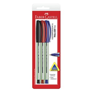 CANETA ESFEROGRÁFICA TRILUX 035 FINE C/3 UNIDADES - FABER-CASTELL