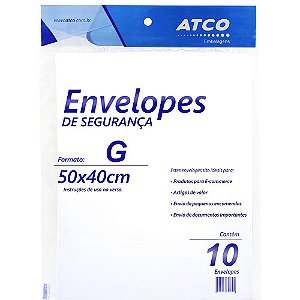 ENVELOPE DE SEGURANÇA 50CMX40CM C/10 UNIDADES - ATCO