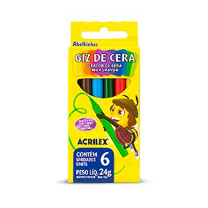 GIZ DE CERA C/6 CORES - ACRILEX