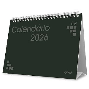 CALENDÁRIO DE MESA 2026 BRIEF PRETO - SPIRAL