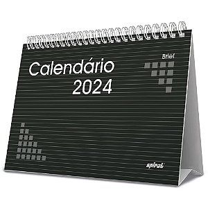 CALENDÁRIO DE MESA 2024 BRIEF PRETO - SPIRAL