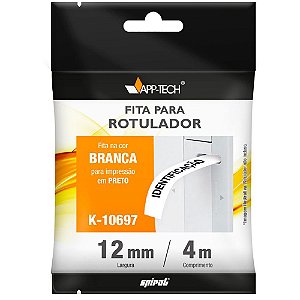 FITA PARA ROTULADOR DYMO 12MMX4M (PAPEL) K-10697 BRANCA - APP-TECH