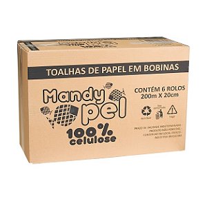 PAPEL TOALHA EM BOBINA 200MX20CM C/6 UNIDADES - MANDYPEL
