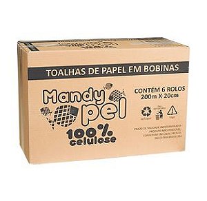 PAPEL TOALHA EM BOBINA 200MX20CM C/6 UNIDADES - MANDYPEL