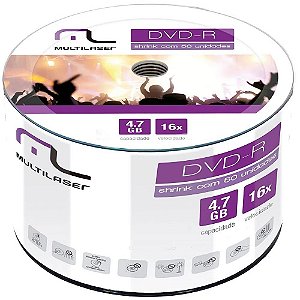 DVD-R GRAVÁVEL 4.7GB SHRINK C/50 UNIDADES DV061 - MULTILASER