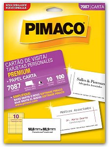 CARTÃO DE VISITA 7087 BORDA LISA 10 FOLHAS - PIMACO