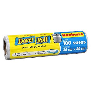 SACO PARA LIXO BANHEIRO BRANCO C/100 UNIDADES - DOVER-ROLL