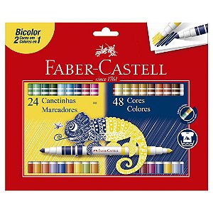 CANETINHA BICOLOR 48 CORES - FABER-CASTELL