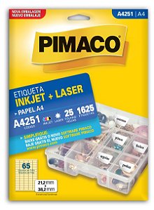 ETIQUETA A4 A4251 25 FOLHAS - PIMACO