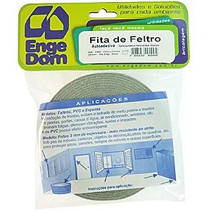 FITA DE FELTRO AUTOADESIVA 25MMX3MMX5M CINZA - ENGEDOM