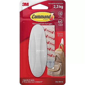 GANCHO ADESIVO DESIGN COMMAND BRANCO GRANDE C/1 UNIDADE - 3M