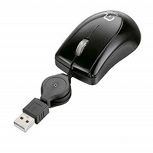 MOUSE MINI USB RETRÁTIL MO205 PRETO - MULTILASER