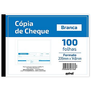 CÓPIA DE CHEQUE BRANCA C/100 FLS - SPIRAL