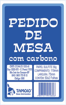 PEDIDO DE MESA C/CARBONO 50X2 FOLHAS - TAMOIO