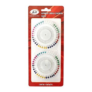 ALFINETE CABEÇA COLORIDA DISCO F13822-01 C/2 UNIDADES - KIT