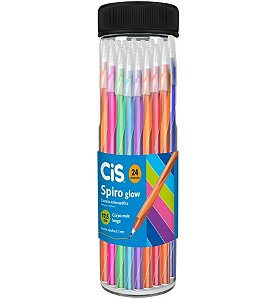 CANETA ESFEROGRÁFICA CIS SPIRO GLOW 0.7MM C/24 UNIDADES - CIS