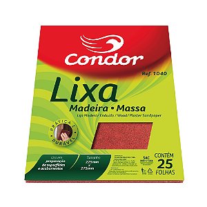 LIXA MADEIRA/MASSA 1040/80 C/25 UNIDADES - CONDOR