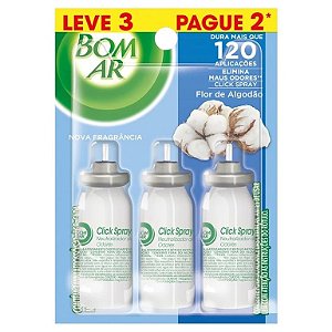 BOM AR AIR WICK CLICK SPRAY FLOR DE ALGODÃO L3P2 REFIL - 12ML
