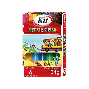 GIZ DE CERA PEQUENO 6 CORES - KIT