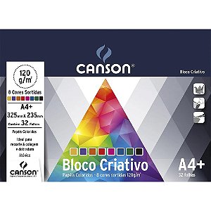 BLOCO COLORIDO CRIATIVO A4+ 120 G/M² C/32 FLS - CANSON