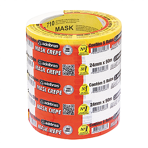 FITA MASK CREPE 24MMX50M C/5 UNIDADES - ADELBRAS