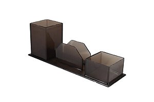 PORTA CANETAS TRIPLO FUMÊ - NOVACRIL
