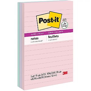 BLOCO ADESIVO POST-IT PAIXÃO POR VIAJAR 101MMX152MM PAUTADO 270 FLS - 3M