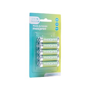 PILHA ALCALINA 1,5V AA C/10 UNIDADES - MAXPRINT