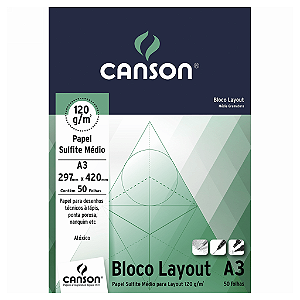 BLOCO LAYOUT A3 120 G/M² BRANCO C/50 FLS - CANSON