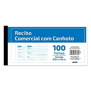 RECIBO COMERCIAL COM CANHOTO 100 FLS - SPIRAL
