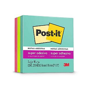 BLOCO ADESIVO POST-IT CUBO SUPERNOVA 76MMX76MM 270 FLS - 3M