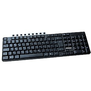 TECLADO MULTIMÍDIA USB PRETO/PRATA - MAXPRINT