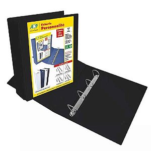 FICHÁRIO PERSONNALITÉ A4 40MM C/4 ARGOLAS PRETO - ACP