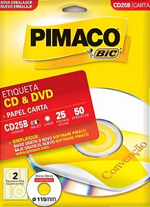 ETIQUETA CARTA CD25B CD & DVD 25 FOLHAS - PIMACO