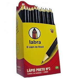 LÁPIS PRETO Nº 2 REDONDO C/144 UNIDADES - LABRA