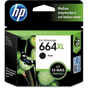 CARTUCHO HP 664XL F6V31AB PRETO - 8,5ML