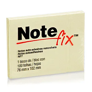 BLOCO ADESIVO NOTEFIX NF7 76MMX102MM AMARELO 100 FLS - 3M