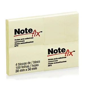 BLOCO ADESIVO NOTEFIX NF3 38MMX50MM AMARELO 400 FLS - 3M
