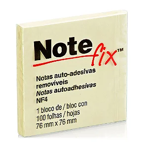 BLOCO ADESIVO NOTEFIX NF4 76MMX76MM AMARELO 100 FLS - 3M