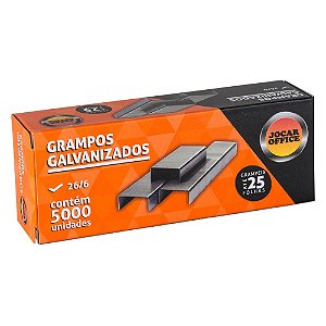 GRAMPO GALVANIZADO 26/6 C/5000 UNIDADES - JOCAR OFFICE